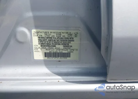 2012 Nissan Versa 1.6 Sv z USA, uszkodzony, nr VIN 3N1CN7AP5CL815355